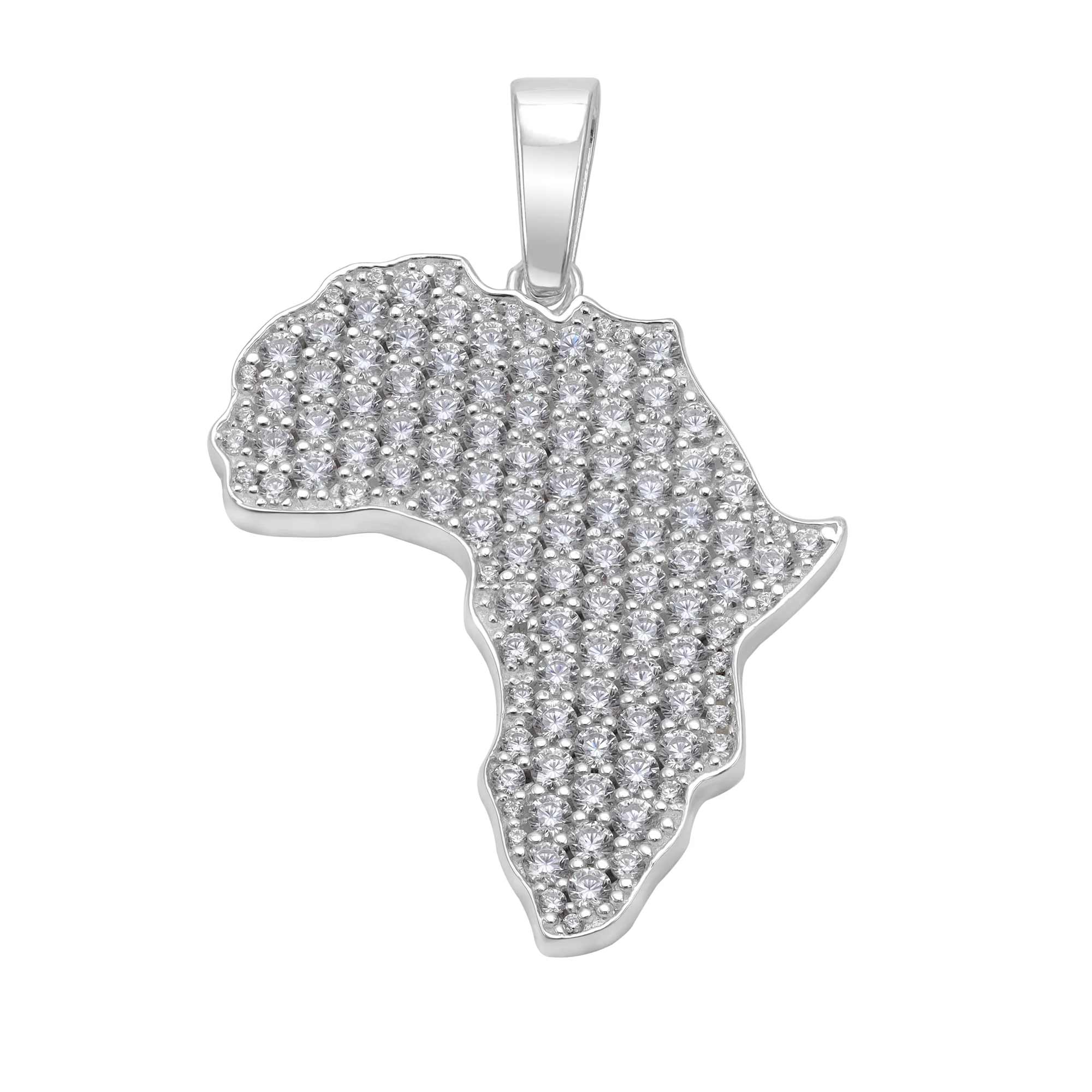 Iced Out Afrika Anhänger