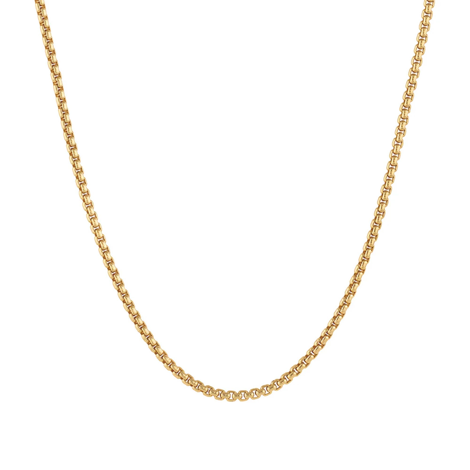 Runde Box Kette Gold Edelstahl 2.5mm