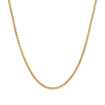Runde Box Kette Gold Edelstahl 2.5mm