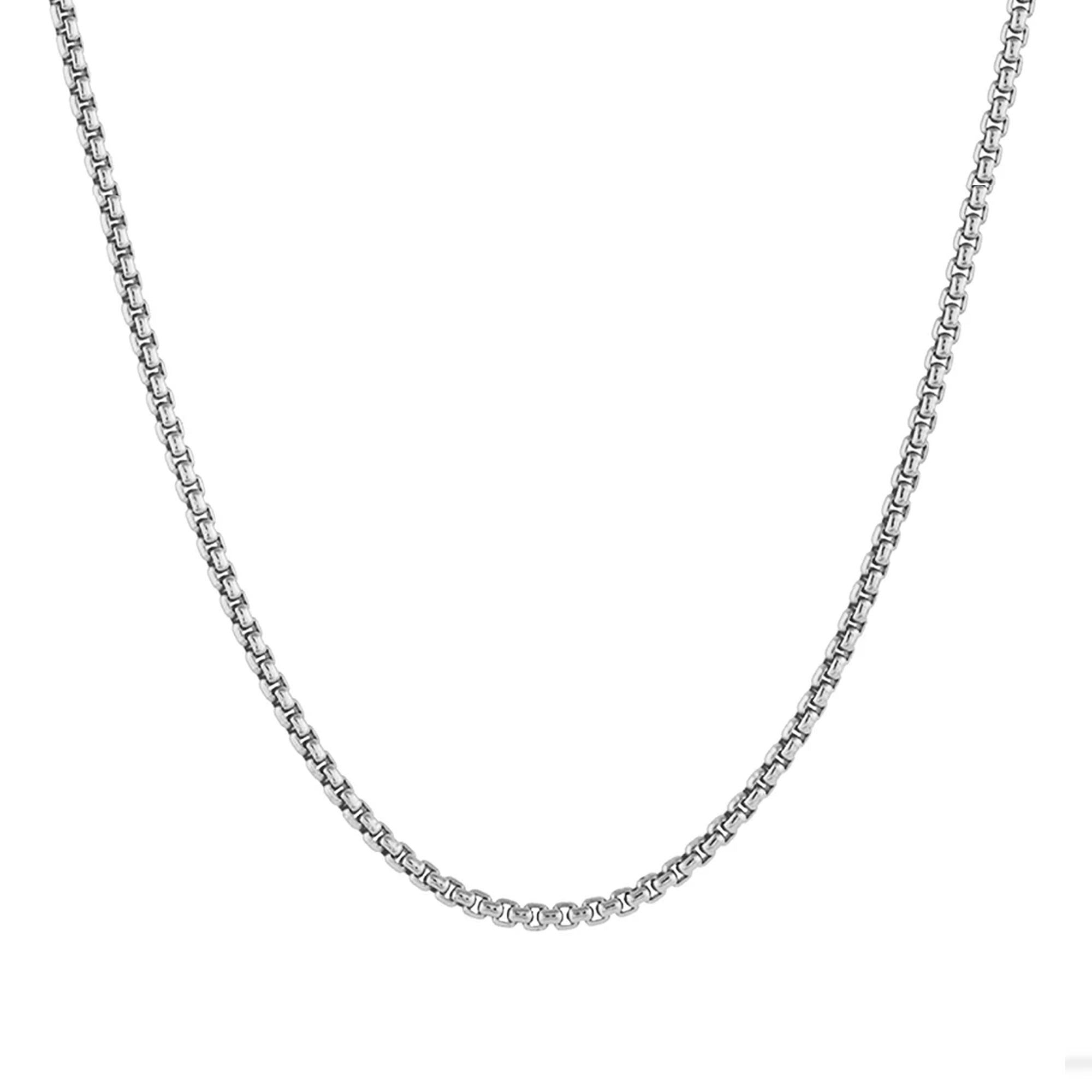 Runde Box Kette Silber Edelstahl 2.5mm