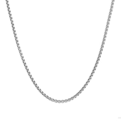 Runde Box Kette Silber Edelstahl 2.5mm