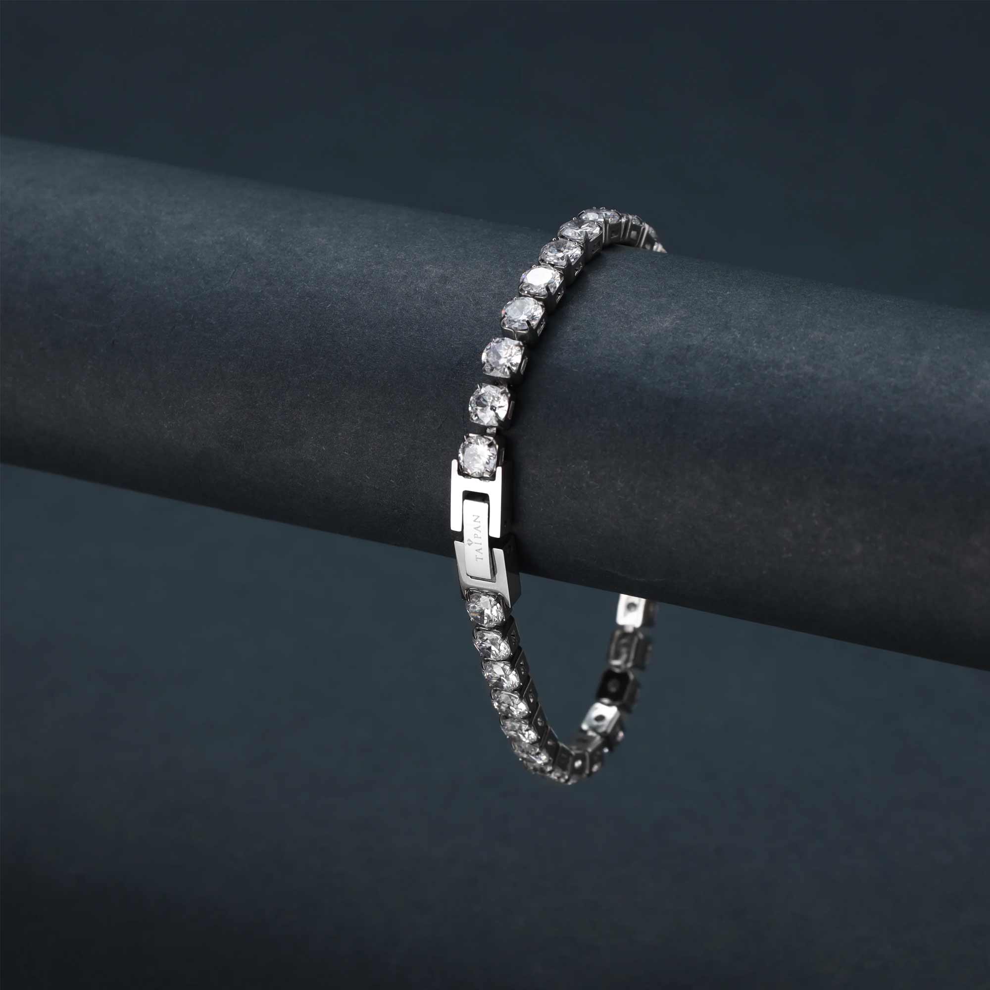 Iced Out Tennis Armband Edelstahl 5mm