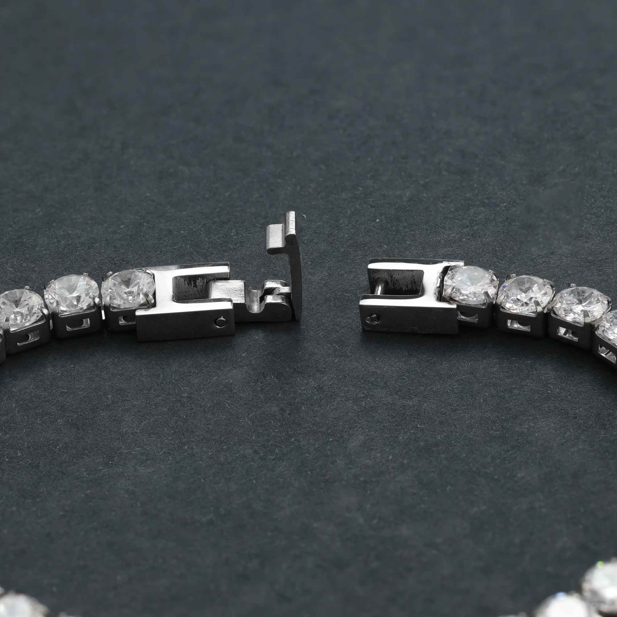 Iced Out Tennis Armband Edelstahl 5mm