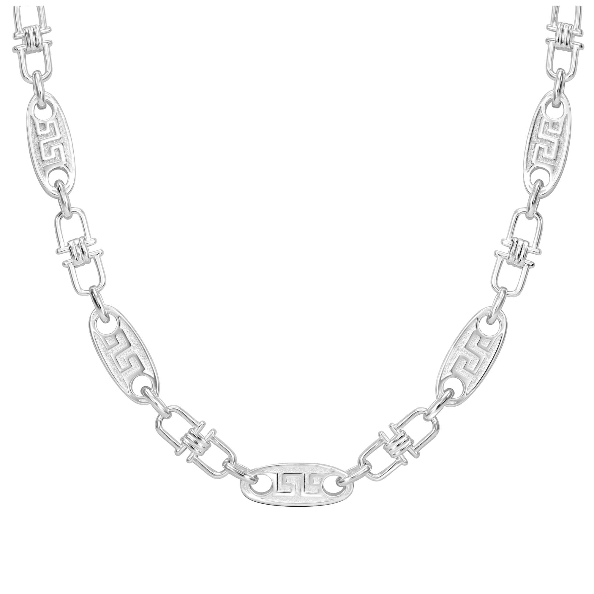 Plattensteigbügelkette Greek Design 6mm