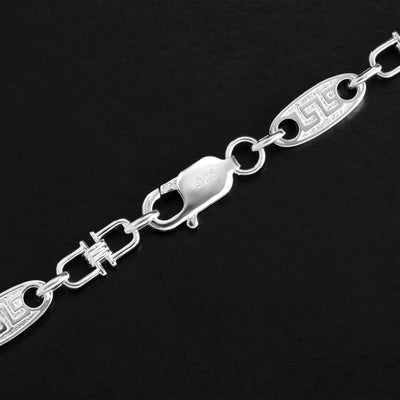 Plattensteigbügelkette Greek Design 6mm