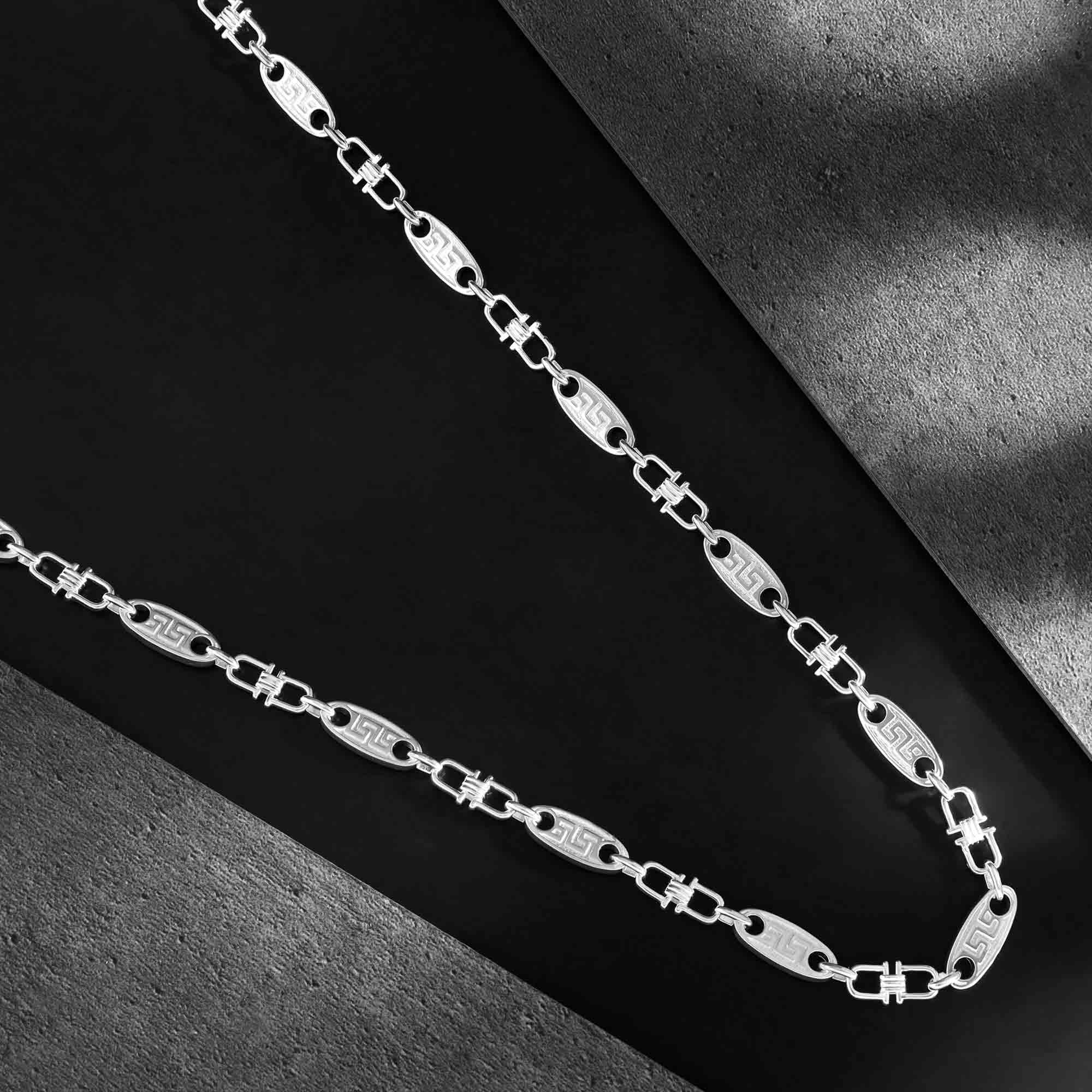 Plattensteigbügelkette Greek Design 6mm