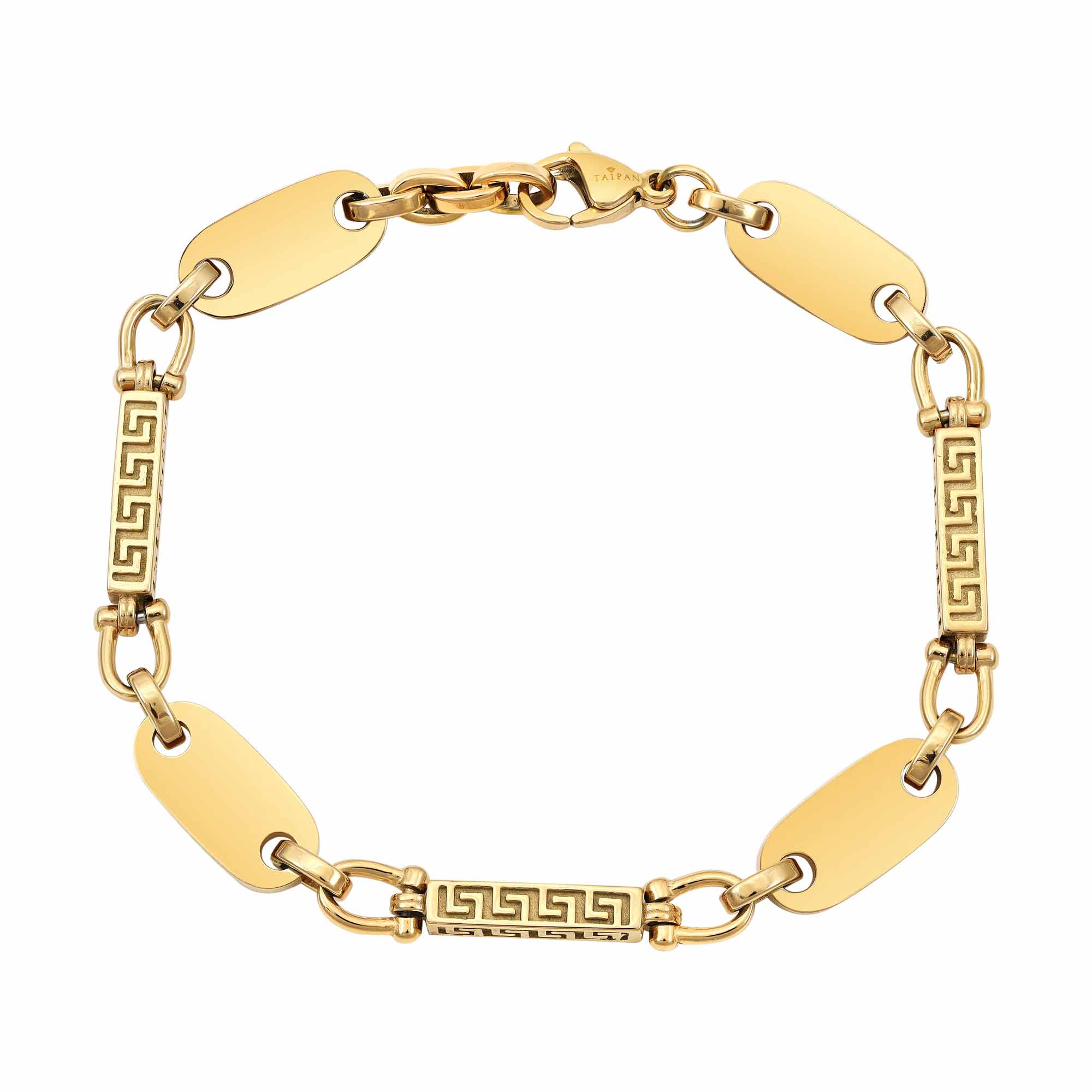 Santorini Plattenketten Armband Gold Edelstahl 8.5mm