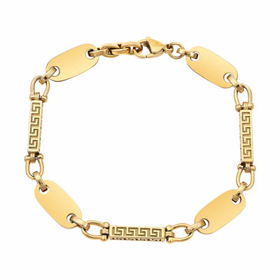 Santorini Plattenketten Armband Gold Edelstahl 8.5mm