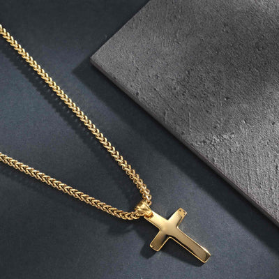 Kreuz Anhänger Gold Edelstahl